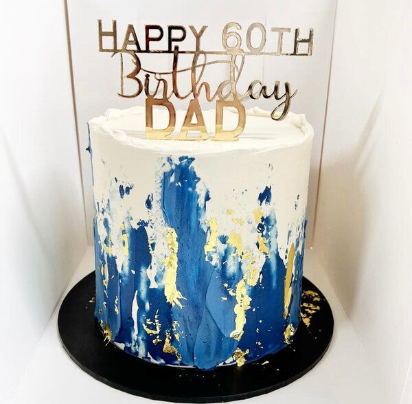 Blue Brushed Cake